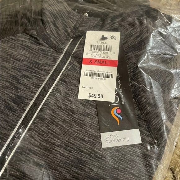 NWT Ideology Black Brushed Space Dyed Half Zip Top XS - Picture 2 of 2